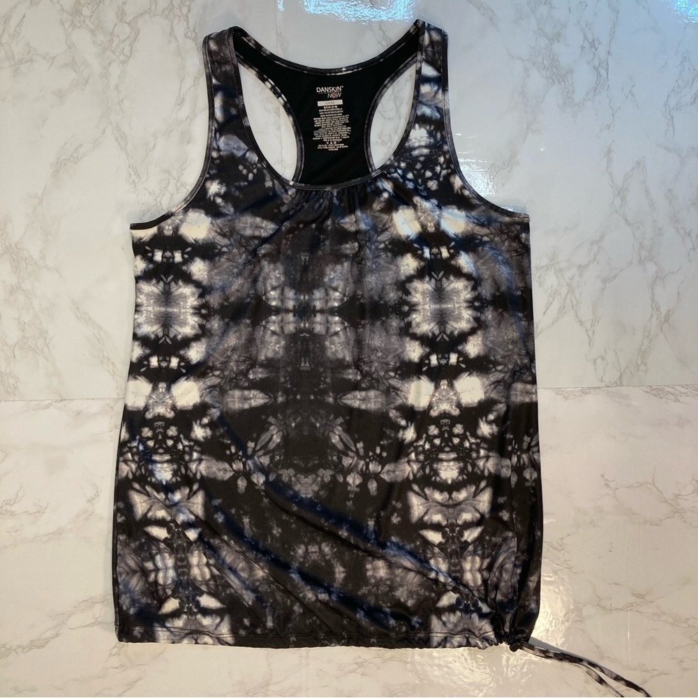 Danskin loose fit black and white tie dye racerback workout top - Picture 4 of 7